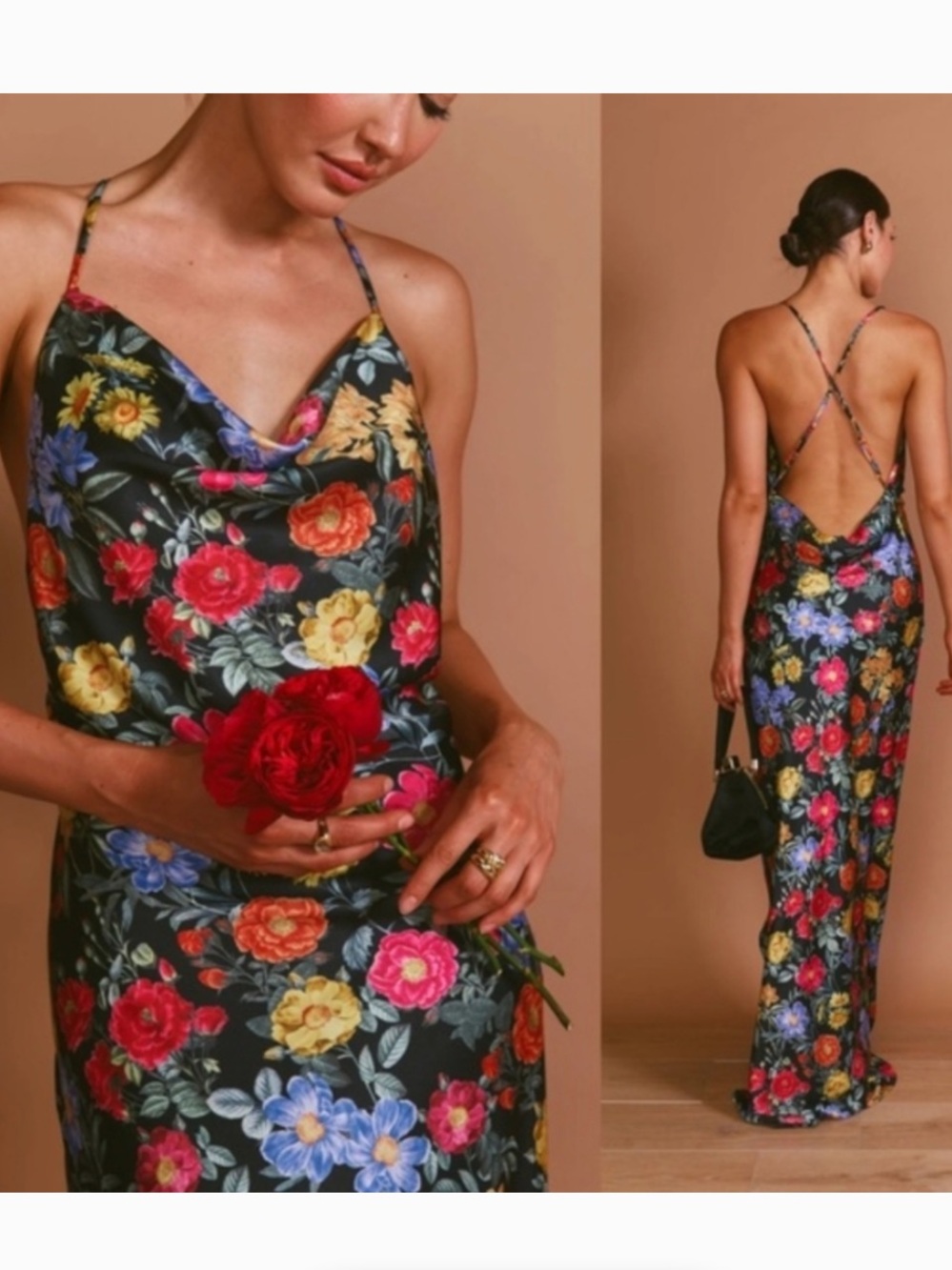 Show Me Your MuMu Hailey Slip Dress Women’s XS Floral Maxi Open Back - Picture 7 of 8
